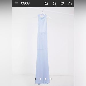 Missguided satin high neck maxi dress
